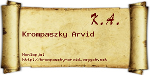 Krompaszky Arvid névjegykártya